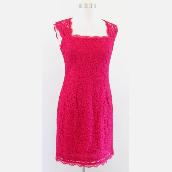 Adriana Pappell Fuschia Lace Mini dress - Picture 2 of 6